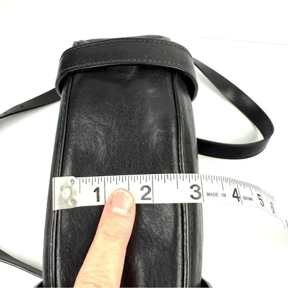 IL Bisonte‎ Crossbody Saddle Bag Black Italian Leather Handbag Purse Made Italy - Picture 15 of 16